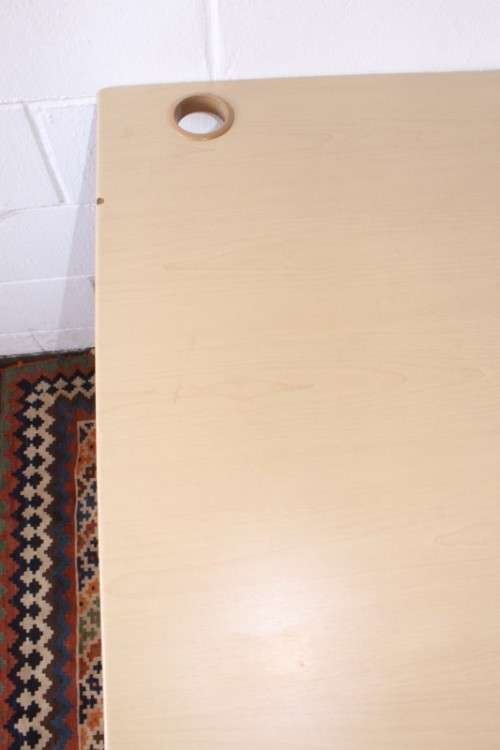 A larger 7-drawer cedar-colour desk with cable holes and a stationary top-drawer tray-Lifespace Sale