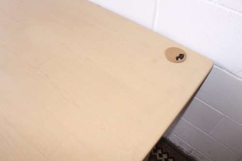 A larger 7-drawer cedar-colour desk with cable holes and a stationary top-drawer tray-Lifespace Sale