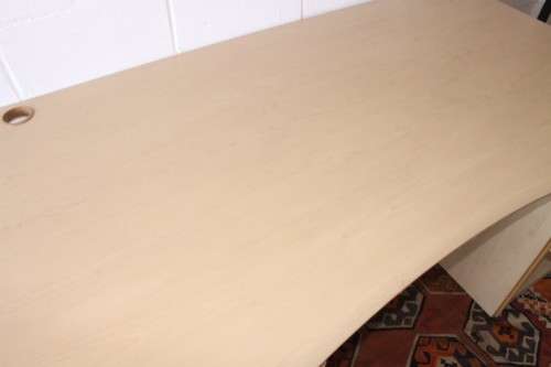 A larger 7-drawer cedar-colour desk with cable holes and a stationary top-drawer tray-Lifespace Sale