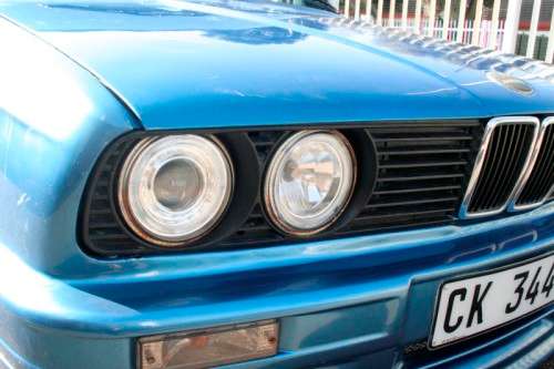 A highly collectible 1989 BMW (E30) converted to 325IS Coupe in metallic blue 90% restored.
