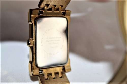 A classy original Frederick Stein "Excellence Diamond" gold plated gents wrist watch in its box