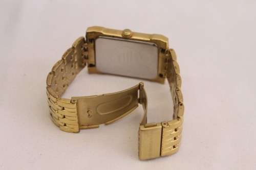 A classy original Frederick Stein "Excellence Diamond" gold plated gents wrist watch in its box