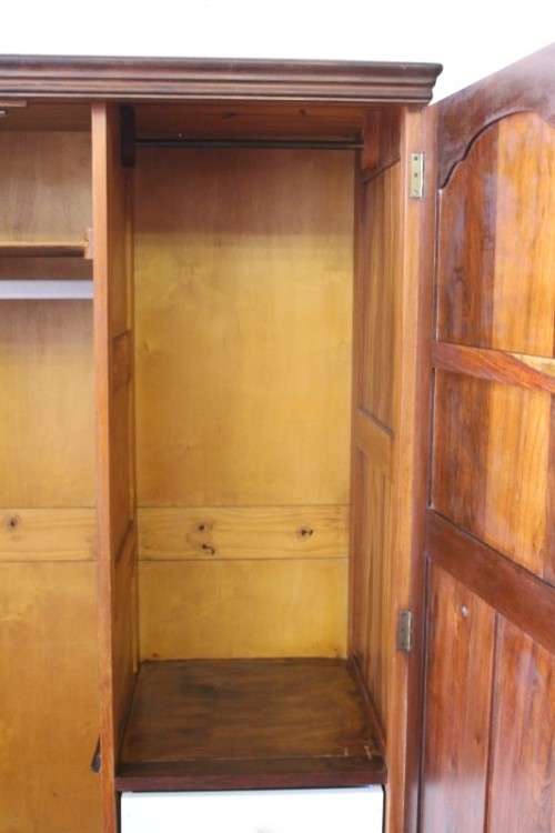 An awesome vintage solid Imbuia 2-door wardrobe with ample hanging space and packing space