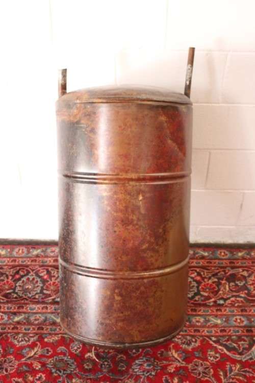 A scarce vintage/ antique? solid copper 150l geyser cylinder;  perfect for a stiller/ fireplace etc