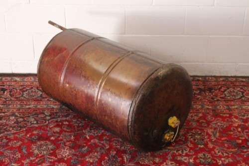 A scarce vintage/ antique? solid copper 150l geyser cylinder;  perfect for a stiller/ fireplace etc