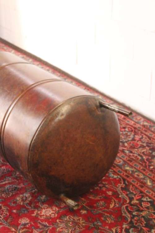A scarce vintage/ antique? solid copper 150l geyser cylinder;  perfect for a stiller/ fireplace etc