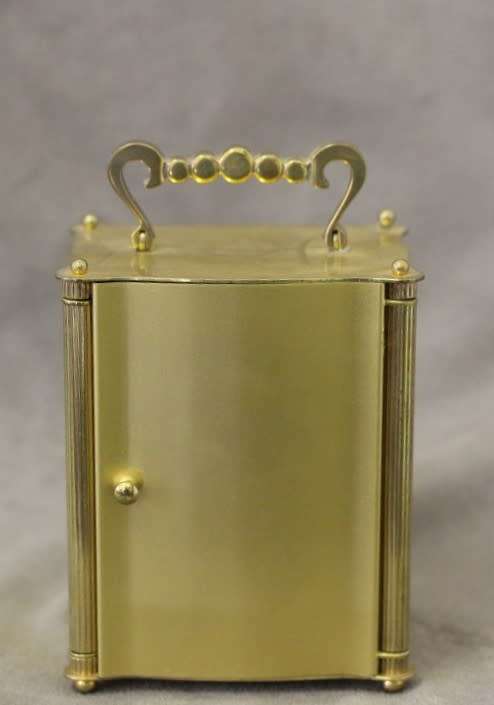 A beautiful vintage "Smiths" brass battery operated carriage clock, working.