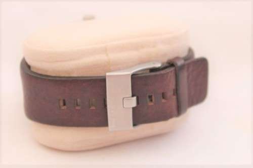 A stunning modern Diesel "Only the Brave" gents stainless steel watch with a brown leather strap