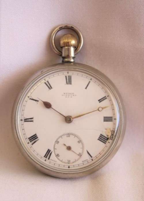 A stunning and rare antique "Weber Winburg ORC" open-face pocket watch with an Omega mechanism