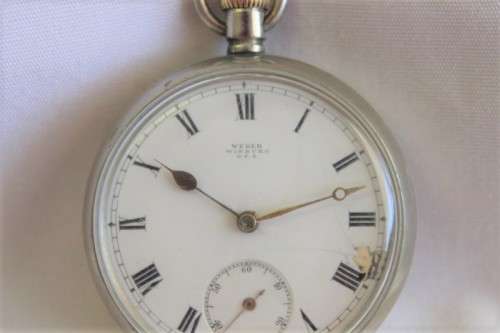 A stunning and rare antique "Weber Winburg ORC" open-face pocket watch with an Omega mechanism
