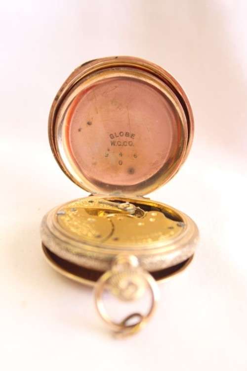 A superb and rare antique gold plated "American Waltham" double-hunter pocket watch
