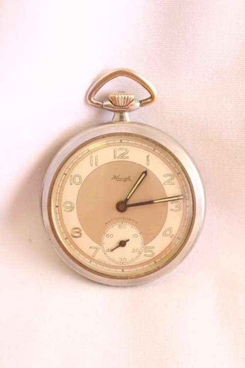 A lovely vintage German made silver plated Kienzle Antimagnetic open face pocket watch