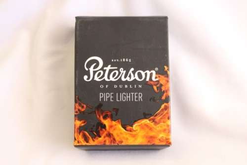 A stylish original (brown marble) Peterson pipe lighter in its original box in stunning condition