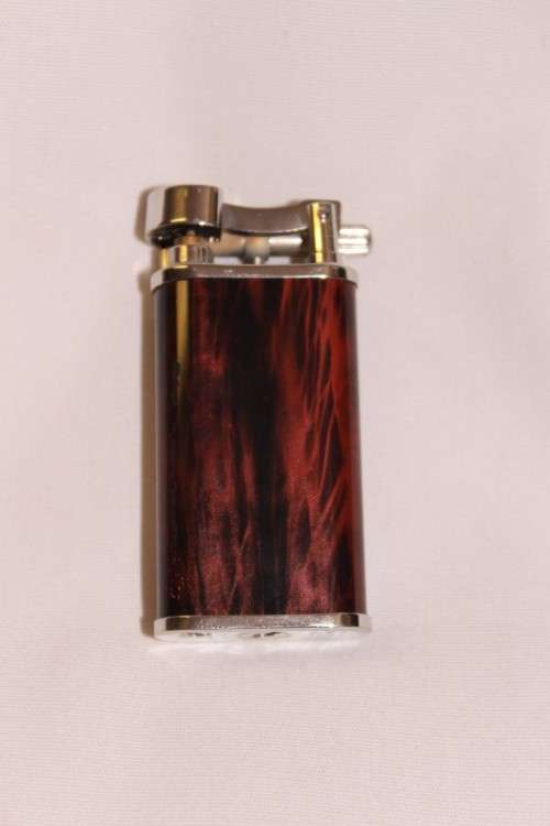 A stylish original (brown marble) Peterson pipe lighter in its original box in stunning condition