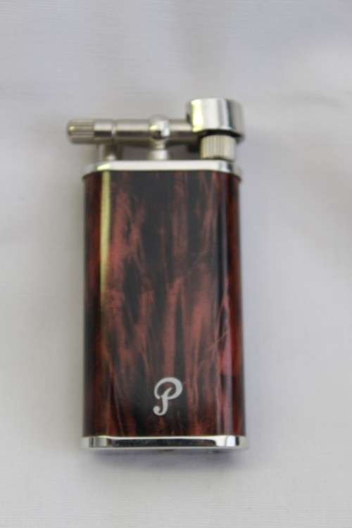 A stylish original (brown marble) Peterson pipe lighter in its original box in stunning condition