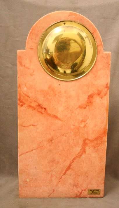 A beautiful vintage "Acanto" Fanal Spanish marble battery operated table clock, working.