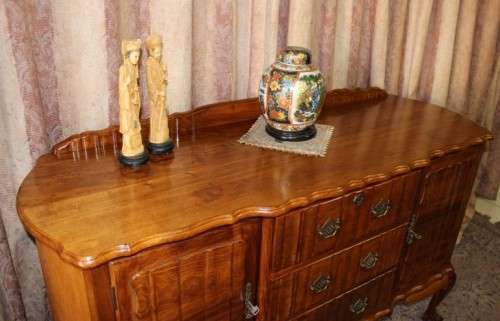 A fabulous vintage ball & claw buffet/ side server with beautiful styled doors and three drawers