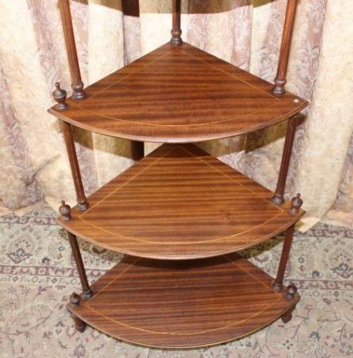 A beautiful vintage five-tier "Whatnot" display shelf  - perfect for that corner space.