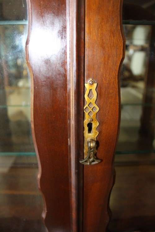 An exquisite vintage Imbuia ball & claw drinks cabinet w glass doors & double door bottom cupboard