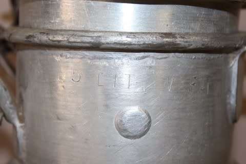 A pair of vintage metal cream/ milk canisters (2 gallon/5ltr) with loads of charm & character.