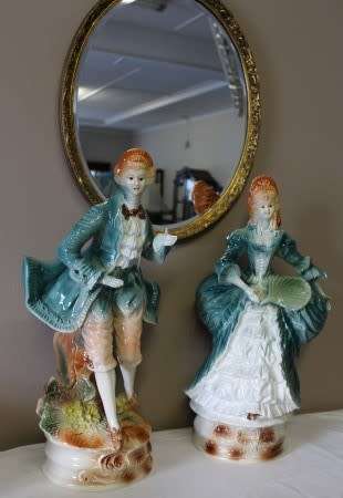 A magnificent large pair of Victorian figurines of a lady and man, exquisite display pieces!!!