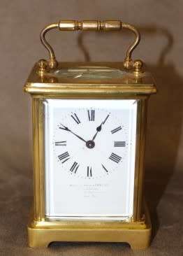 An incredibly beautiful antique (1908) French made solid brass "Mappin & Webb" carriage clock. WOW!!