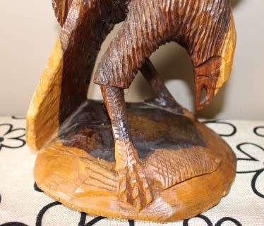A fabulous, large hand carved detailed two toned wood eagle. Stunning feature display piece!!!