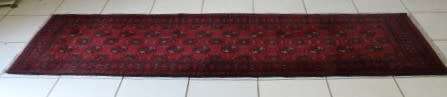 A stunning vintage Persian Afghan Bokara runner carpet (279cm long) in good condition. Fabulous!!!