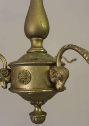 A stunning vintage three-arm brass ceiling light/ chandelier-Lifespace Sale