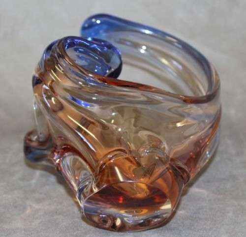 An exceptional beautiful & colourful vintage Murano of Italy hand blown glass bowl!