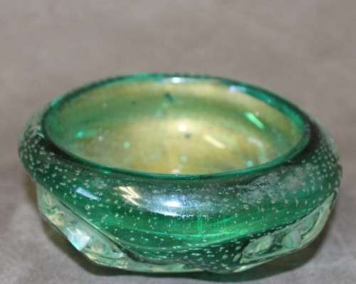 A beautiful controlled bubble glass Murano Italy hand blown ashtray. Gorgeous on a table!!