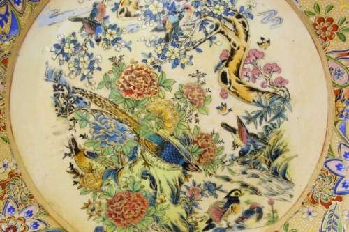 A beautifully decorated large Oriental (bird themed) plate with gold gilt-Lifespace Sale