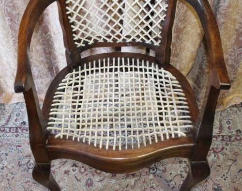 A beautifully made solid Imbuia ball & claw armchair with a riempie seat-Lifespace Sale