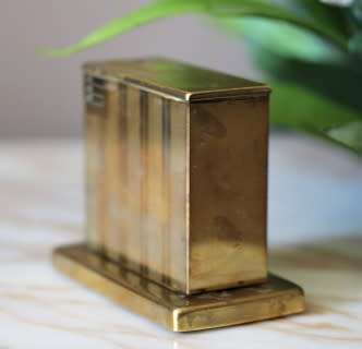A beautiful, vintage (1950) gold plated, West German, Augusta Patent 'light-o-matic' table lighter.