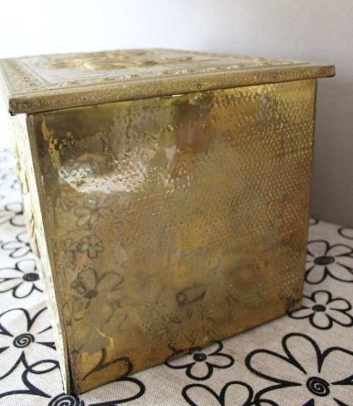 An awesome vintage coal box with incredible solid brass covering!! Stunning indoors/outdoors!!