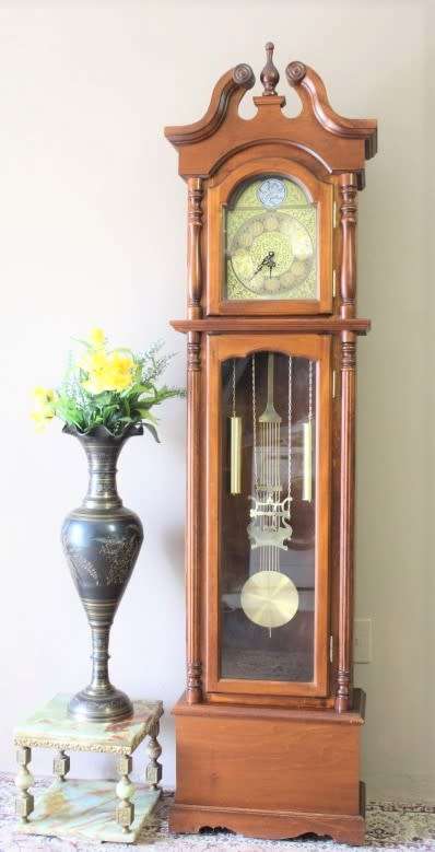An exquisite Tempus Fugit "Reveille" battery operated grandfather clock. Stunning!!!!!