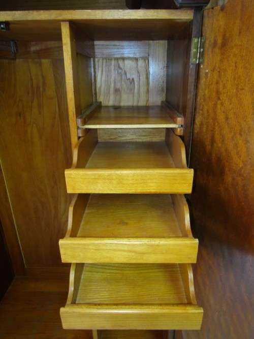 A beautiful, stylish vintage Imbuia 2 door ball & claw wardrobe w/ hanging space and 3 drawers
