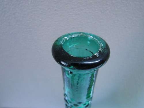 A fabulous set of two green retro hobnail Genie bottles/decanters!! Lovely on a summer table.