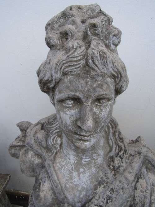 A fantastic, large concrete bust of a lady. Stunning in a garden or wall displays!! Lifespace Sale