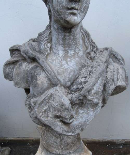 A fantastic, large concrete bust of a lady. Stunning in a garden or wall displays!! Lifespace Sale