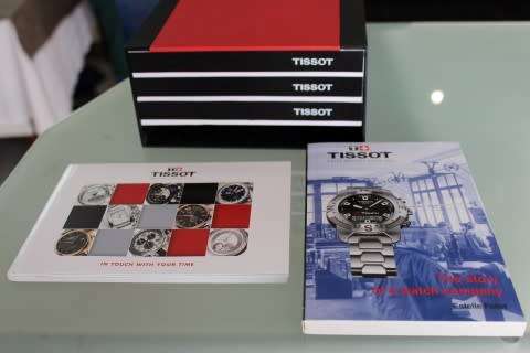 An attractive original Tissot T-race men's wrist watch.