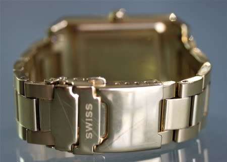 A good-looking original Christina London gold plated Swiss made diamond wrist watch.