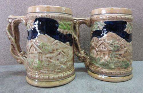 An awesome four ceramic German beer mug in good condition. Lifespace Sale