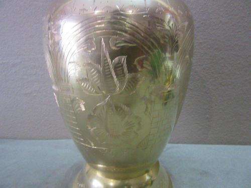 Vintage solid brass pitcher/ jug with ornate hand chased detailing-Lifespace Sale