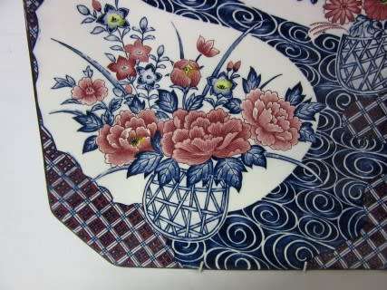 A stunning large rectangular hand painted Japanese "Imari" decorative porcelain wall plate.