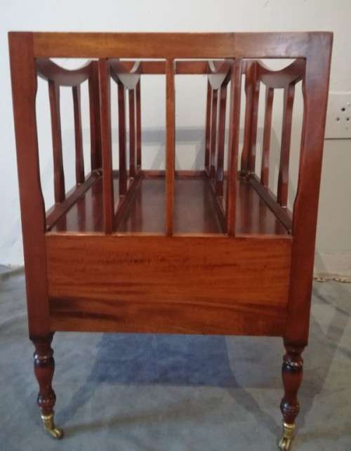 An exquisite vintage solidly made Canterbury magazine rack with 2 drawers on original castors!!