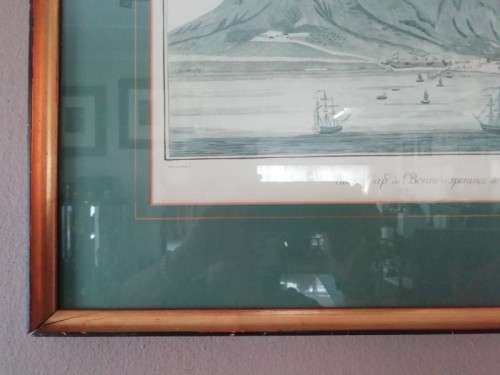 A  framed  glass vintage J H Sneider "Gezigt van der Kaap der Goede Hope 1778" print. Lifespace Sale
