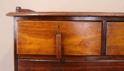 A beautiful vintage five-drawer chest of drawers which provides lots of storage space-Lifespace Sale