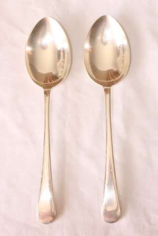 A gorgeous vintage pair of EPNS silver plated "Turtons" serving spoons!