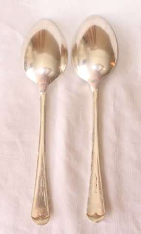 A gorgeous vintage pair of EPNS silver plated "Turtons" serving spoons!